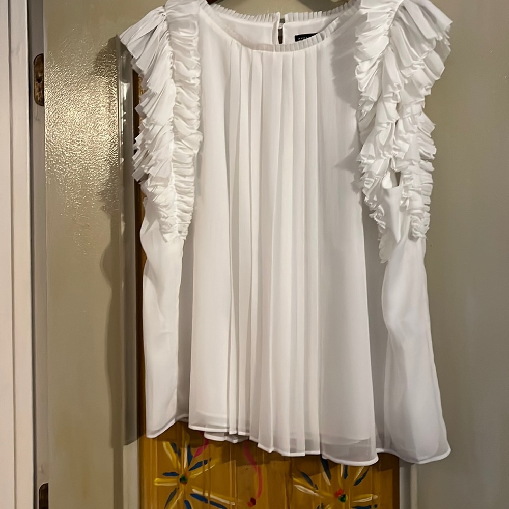 L White House Black Market sleeveless silk blouse